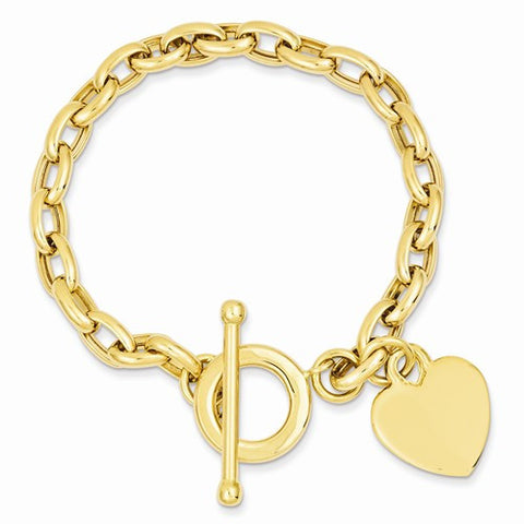 14K Yellow Gold Heart Charm