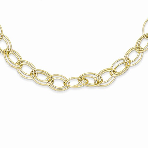 14K Yellow Gold Adjustable Oval Link Necklace