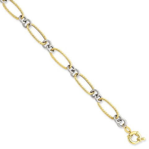 14K White and Yellow Gold Fancy Bracelet
