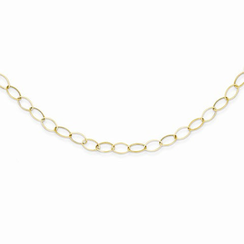 14K Yellow Gold Oval Link Necklace