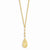 14K Yellow Gold Puff Teardrop & Bead Lariat Necklace