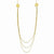 14K Yellow Gold Layer Ropa Chain Texture Side Circles Necklace