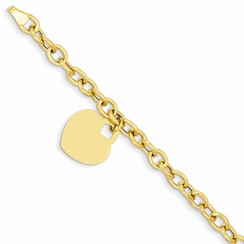 14K Yellow Gold Heart Charm