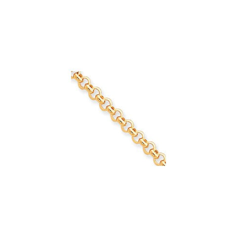 14K Yellow Gold Polished Fancy Rolo Link Bracelet