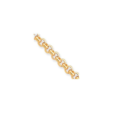 14K Yellow Gold Polished Fancy Rolo Link Bracelet