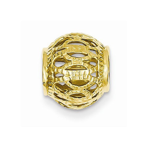 14k Gold Diamond-cut Filigree Ball Chain Slide Pendant, Pendants for Necklace