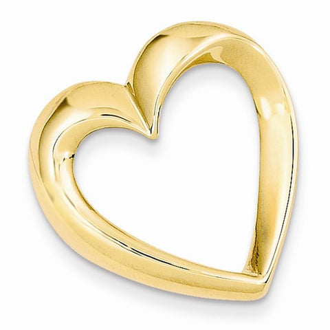 14k Gold Heart Slide Pendant, Classy Pendants for Necklace
