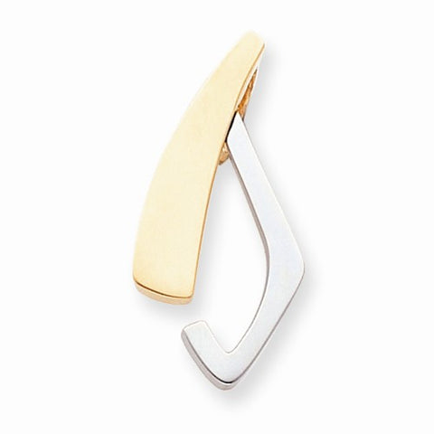 14k Gold Two-tone Fits up to 6mm Omega, 8mm Reversible, Omega Slide Pendant, Appealing Pendants for Necklace