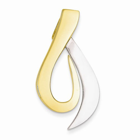 14k Gold Two-tone Fits up to 6mm Omega, 8mm Reversible, Omega Slide Pendant, Charm