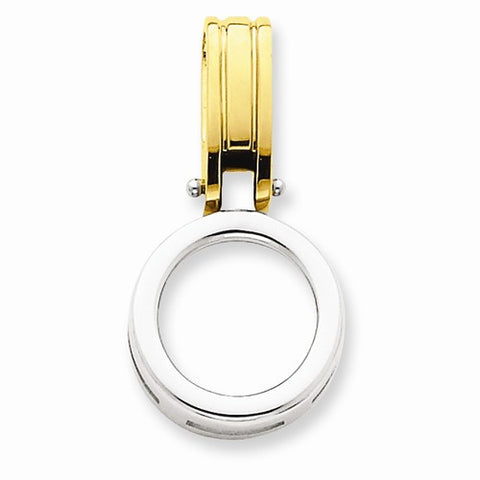 14k Gold Two-tone Fits up to 2.5mm Omega, 6mm Reversible, Omega Slide Pendant, Pendants for Necklace