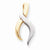 14k Gold Two-Tone Reversible Fancy Omega Slide Pendant, Pendants for Necklace