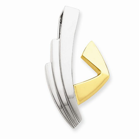 14k Gold Two-Tone Fits up to 6mm Regular & 8mm Fancy/Reversible Fancy Omega Slid Pendant, Pendants for Necklace