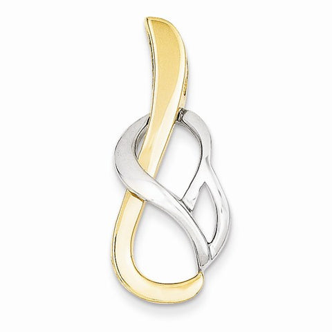 14k Gold Two-Tone Fancy Omega Slide Pendant, Gorgeous Pendants for Necklace