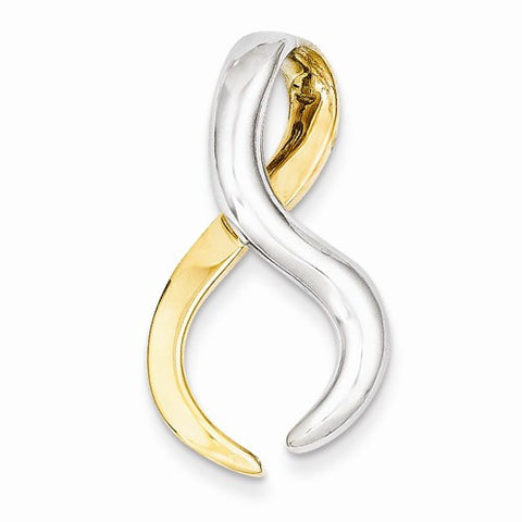 14k Gold Two-Tone Fits up to 4mm Regular & 6mm Fancy/Reversible Fancy Omega Slid pendant, Lovely Pendants for Necklace