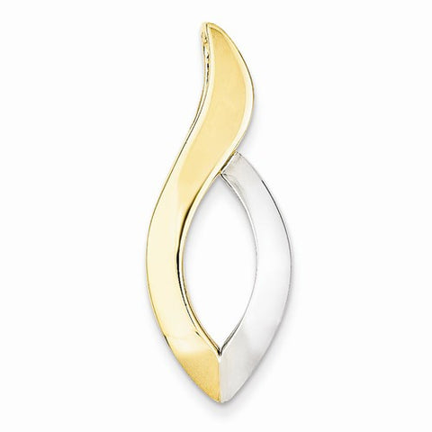 14k Gold Two-Tone Fancy Omega Slide Pendant, Dazzling Pendants for Necklace