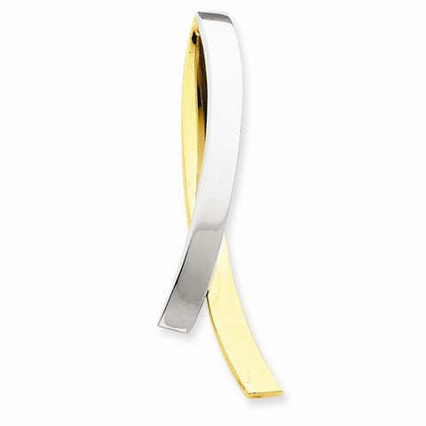 14k Gold Two-tone Contemporary Slide Pendant, Pendants for Necklace