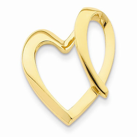 14k Gold Heart Slide Pendant, Stylish Pendants for Necklace