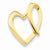 14k Gold Heart Slide Pendant, Stylish Pendants for Necklace