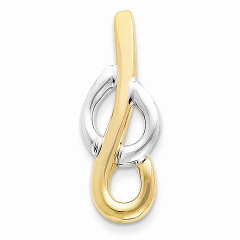 14k Gold Two-Tone Slide Pendant, Stylish Pendants for Necklace