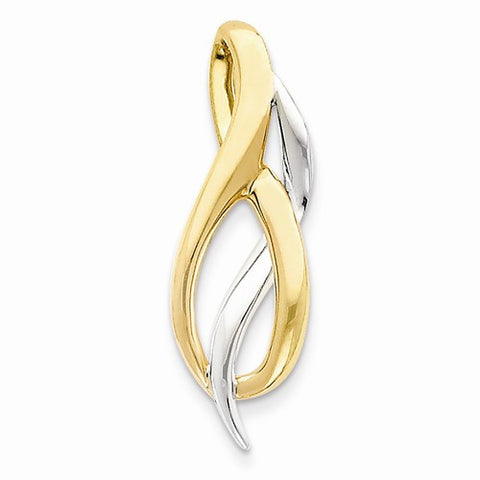 14k Gold Two-Tone Slide Pendant, Classy Pendants for Necklace