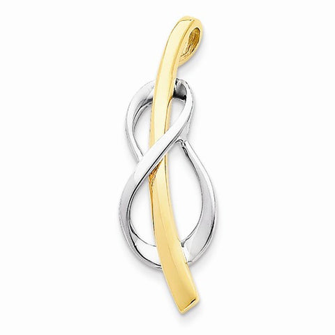 14k Gold Two-Tone Slide Pendant, Alluring Pendants for Necklace