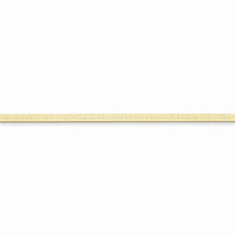 14K Yellow Gold Silky Herringbone Chain Bracelet