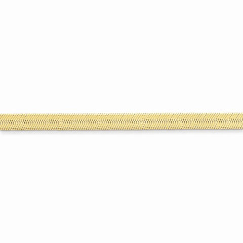 14K Yellow Gold Silky Herringbone Chain Bracelet