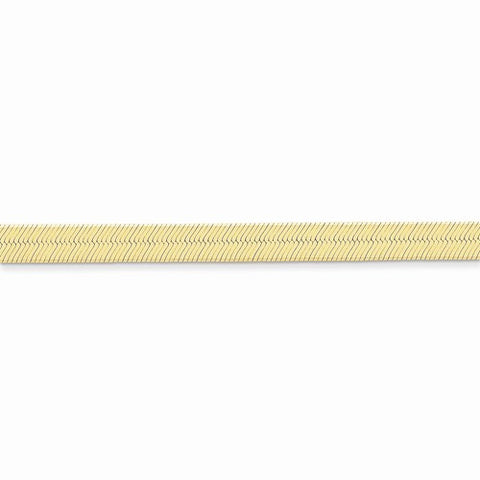 14K Yellow Gold Silky Herringbone Chain Bracelet