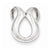 14k White Gold Reversible Fancy Omega Slide Pendant, Stylish Pendants for Necklace