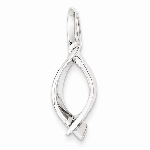 14k White Gold Chain Slide Pendant, Beautiful Pendants for Necklace