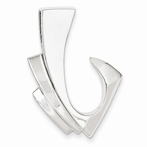 14k White Gold Omega Slide Pendant, Pendants for Necklace