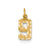 Casted Small Diamond Cut Number 9 Charm in 14k Yellow Gold