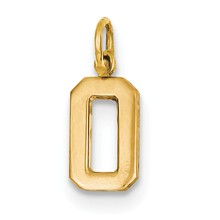 14ky Casted Small Polished Number 0 Charm hide-image