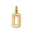 Casted Small Polished Number 0 Charm in 14k Yellow Gold