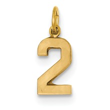 14ky Casted Small Polished Number 2 Charm hide-image