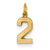 14ky Casted Small Polished Number 2 Charm hide-image