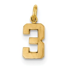 14ky Casted Small Polished Number 3 Charm hide-image