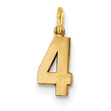 14ky Casted Small Polished Number 4 Charm hide-image