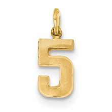 14ky Casted Small Polished Number 5 Charm hide-image