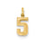 Casted Small Polished Number 5 Charm in 14k Yellow Gold
