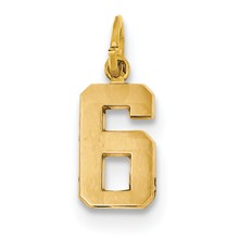 14ky Casted Small Polished Number 6 Charm hide-image