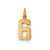 Casted Small Polished Number 6 Charm in 14k Yellow Gold
