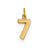 Casted Small Polished Number 7 Charm in 14k Yellow Gold