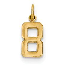 14ky Casted Small Polished Number 8 Charm hide-image