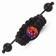 Swarovski Elements Clemson Spirit Macrame Ring