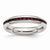 Stainless Steel 4mm January Dark Red CZ Ring