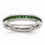 Stainless Steel 4mm May Green CZ Ring