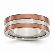 Stainless Steel 8mm Chocolate IP-plated Polished Wedding Band