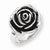 Stainless Steel Antiqued Flower Ring