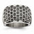 Stainless Steel Black CZs Polished Ring